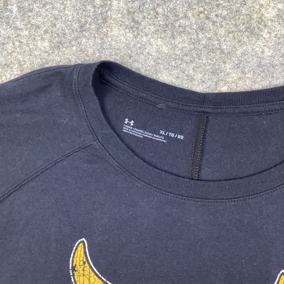 Under Armour Iron Paradise Loose Workout T Shirt Black Orange Size XL 486 - Picture 8 of 8